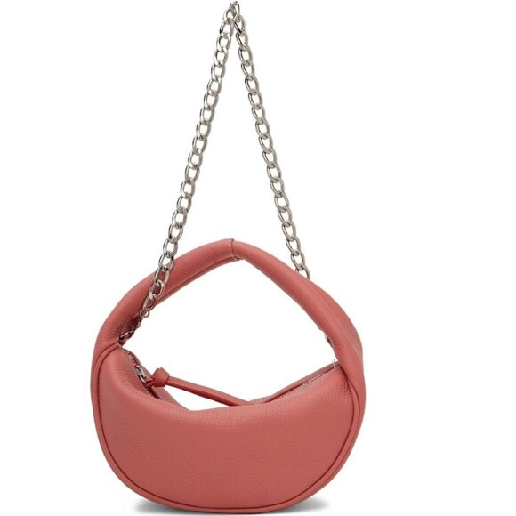 NWT BY FAR Baby Cush Bag Salmon Flat Grain Leather Chain Crossbody - Picture 1 of 11
